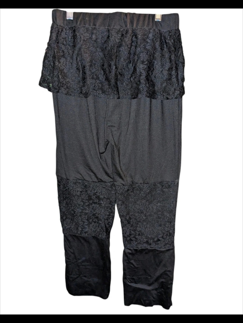 Black Leggings Sun/Moon/Lace Size Large - Picture 3 of 10
